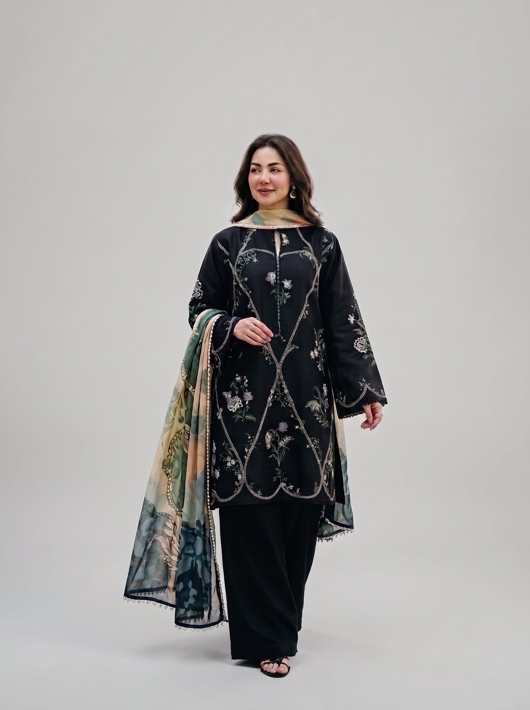 3 PIECE EMBROIDERED - UNSTITCHED