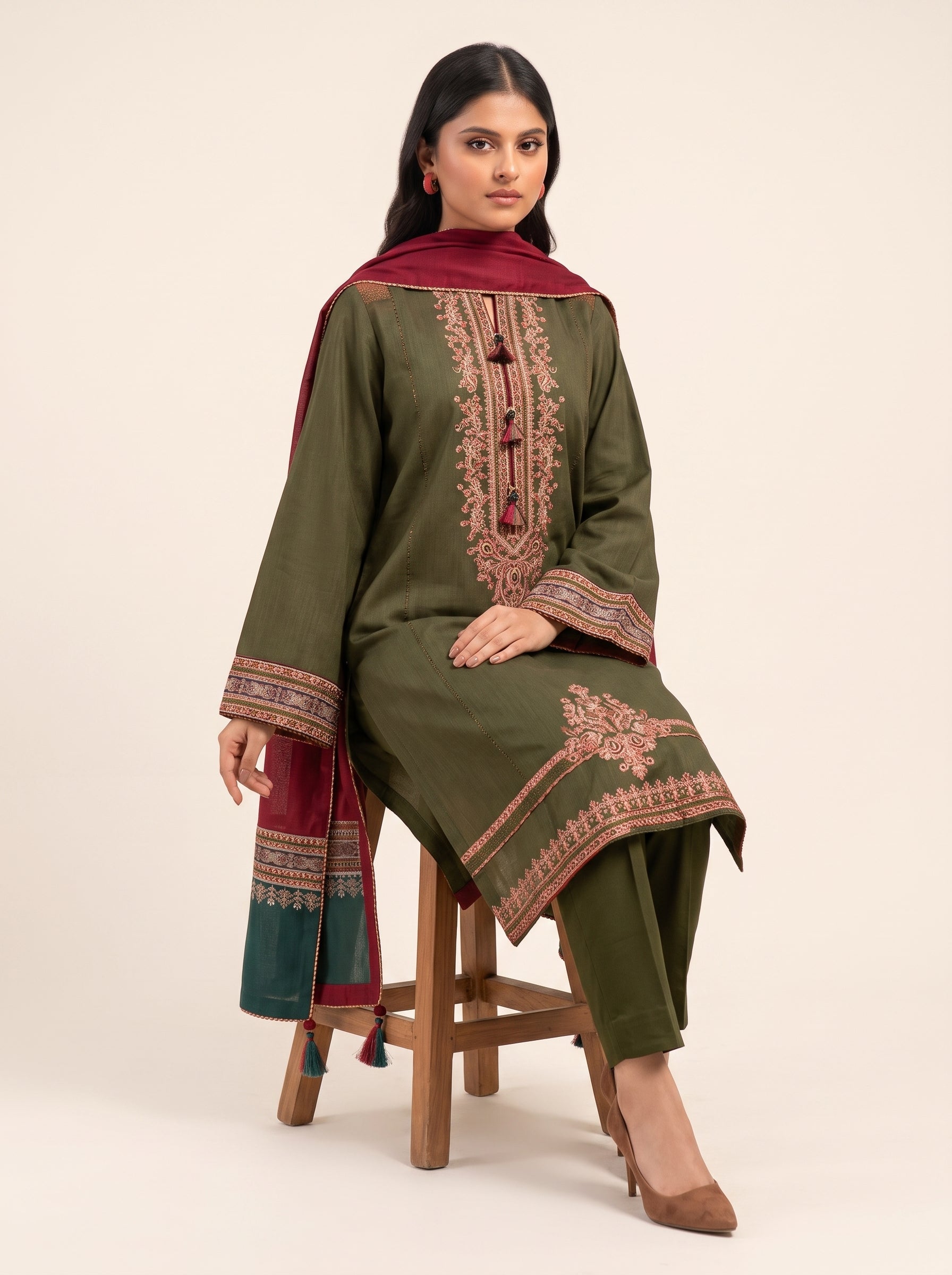 3 PIECE EMBROIDERED - UNSTITCHED