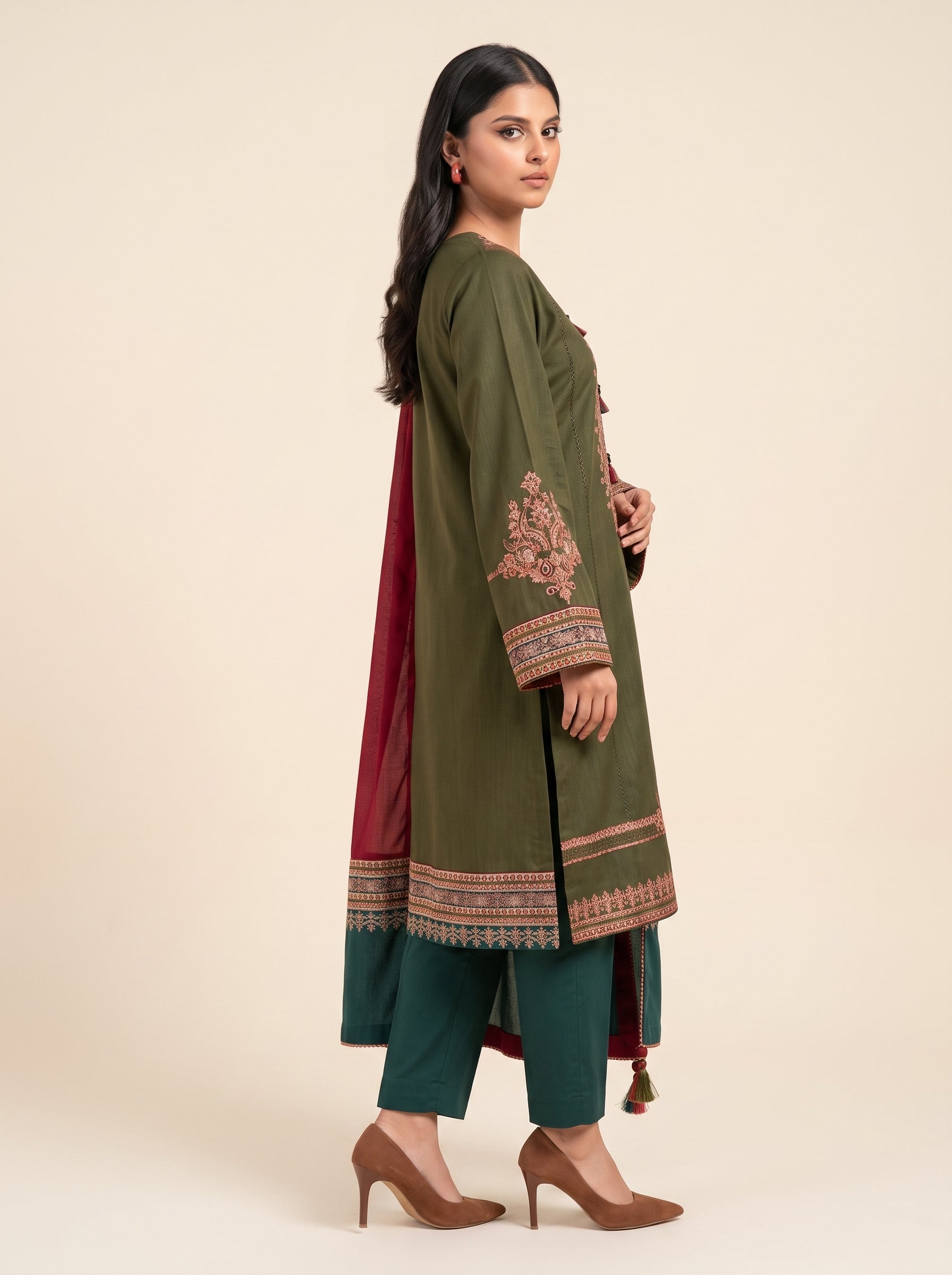 3 PIECE EMBROIDERED - UNSTITCHED