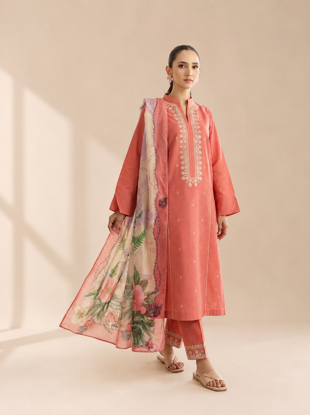 3 PIECE EMBROIDERED - UNSTITCHED