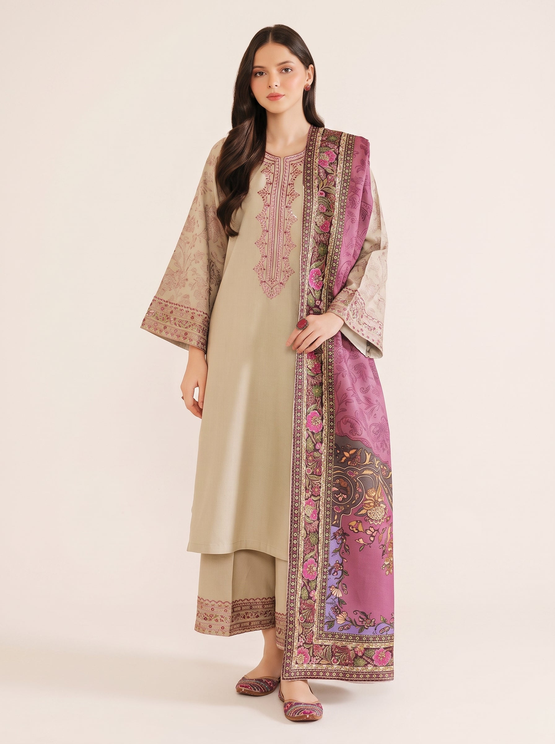 3 PIECE EMBROIDERED - UNSTITCHED