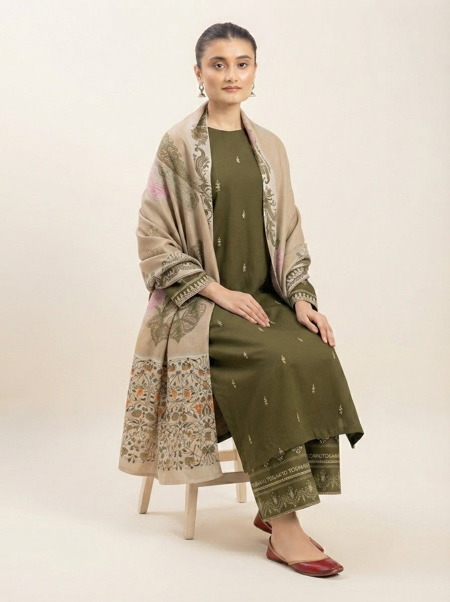 3 PIECE EMBROIDERED - UNSTITCHED