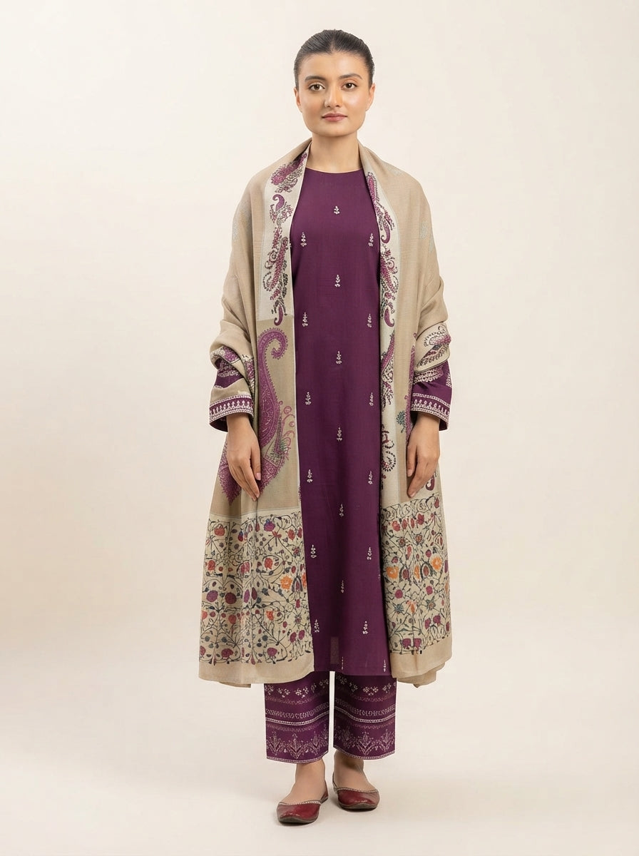 3 PIECE EMBROIDERED - UNSTITCHED
