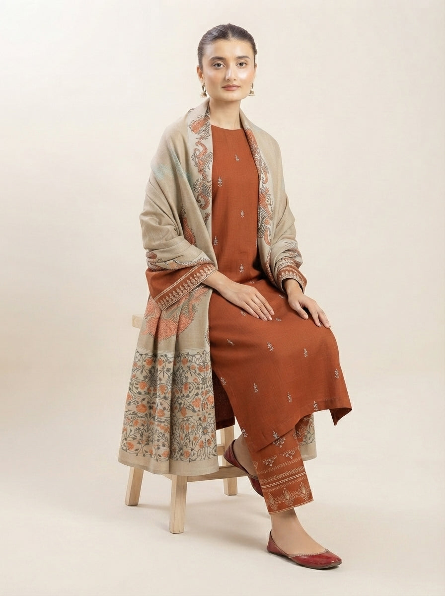3 PIECE EMBROIDERED - UNSTITCHED