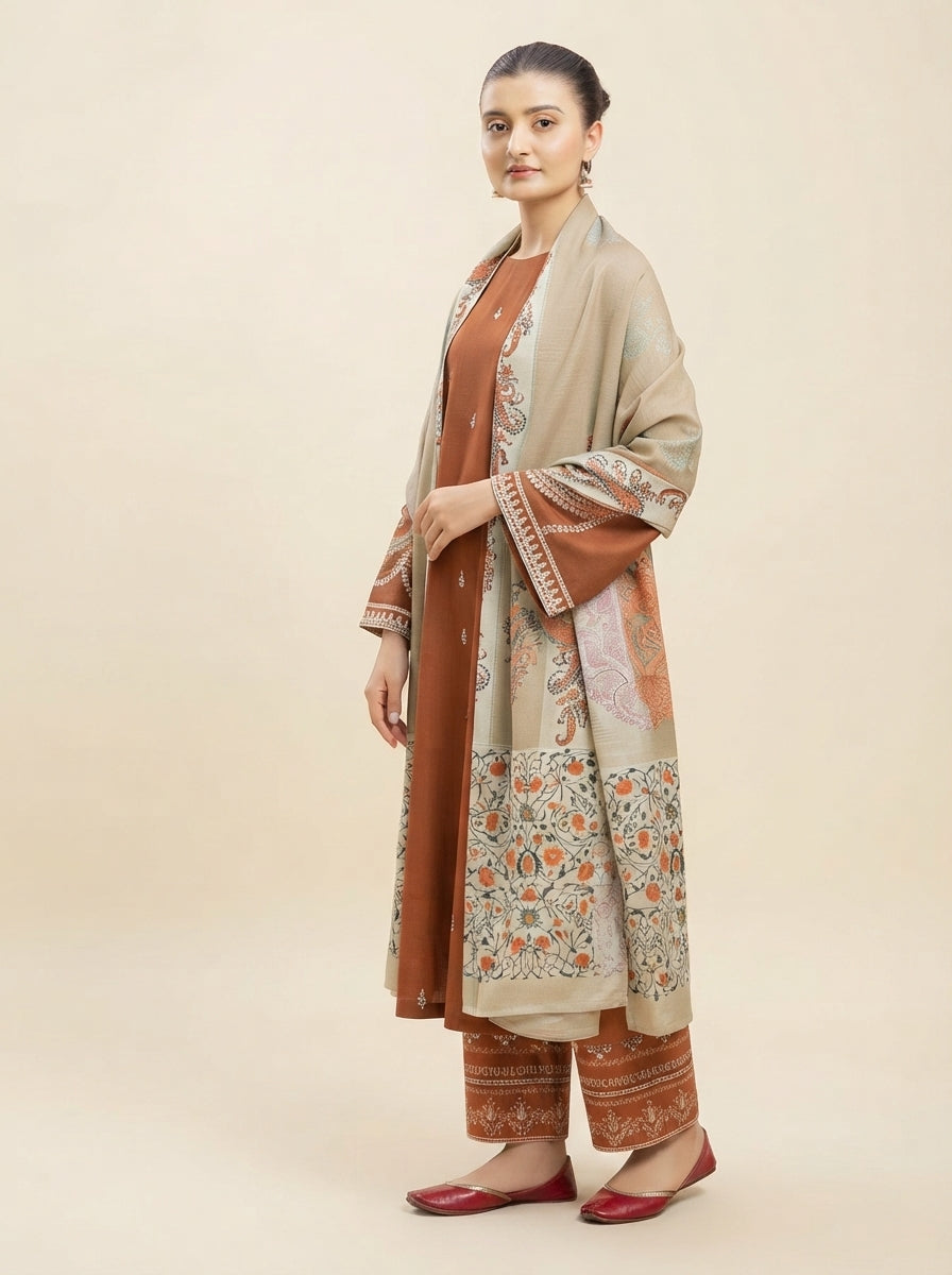 3 PIECE EMBROIDERED - UNSTITCHED