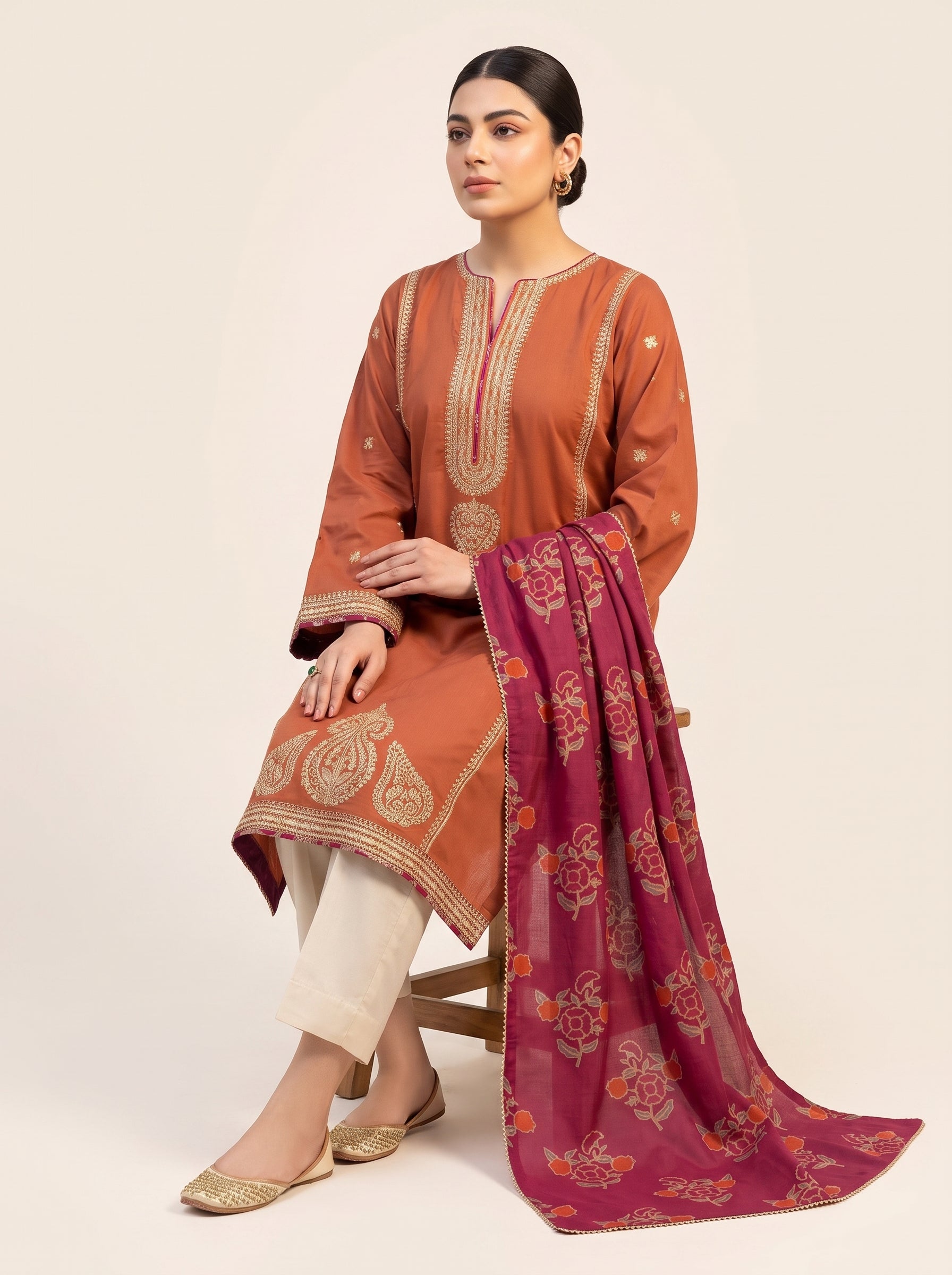 3 PIECE EMBROIDERED - UNSTITCHED