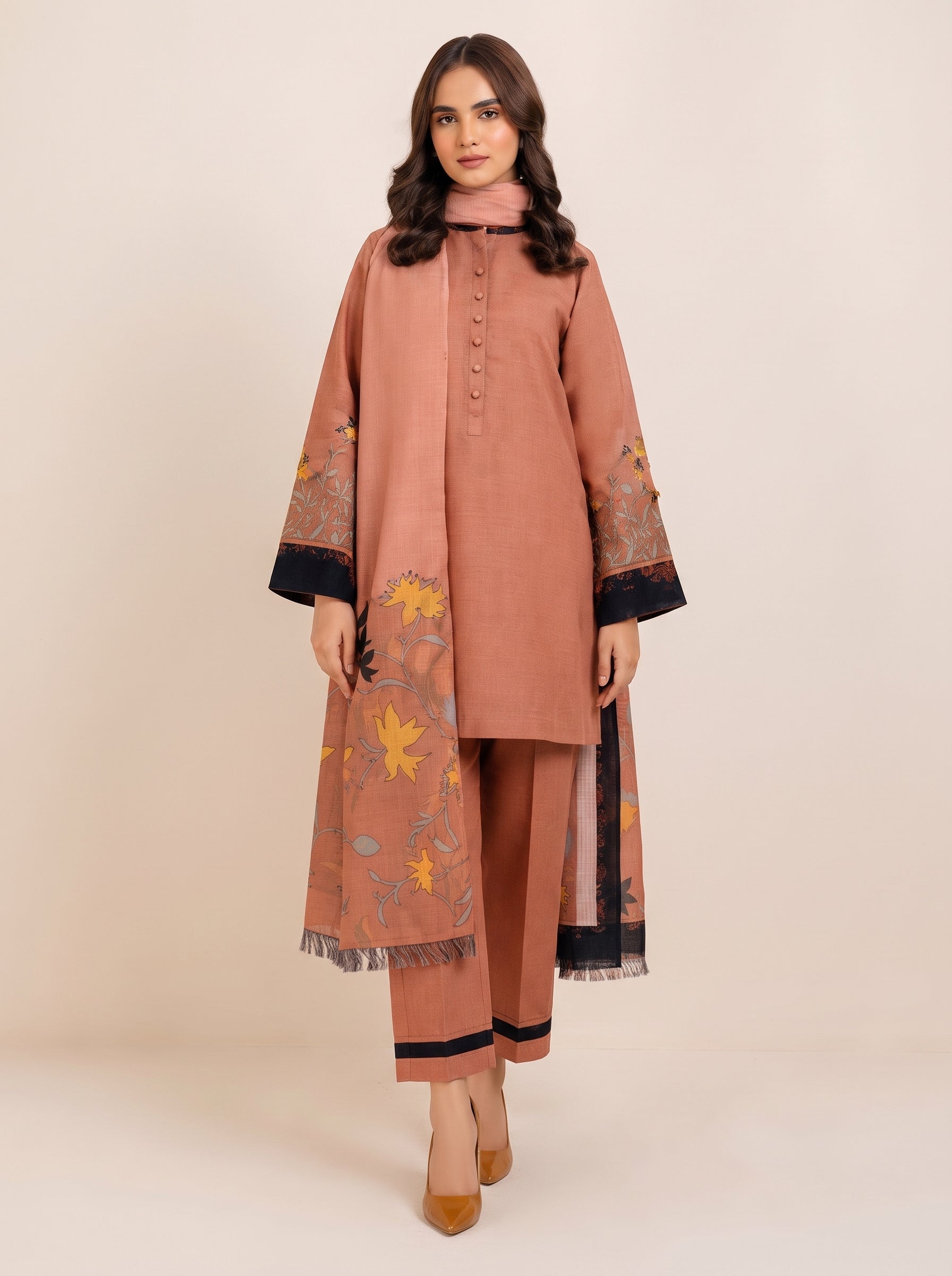 3 PIECE EMBROIDERED - UNSTITCHED