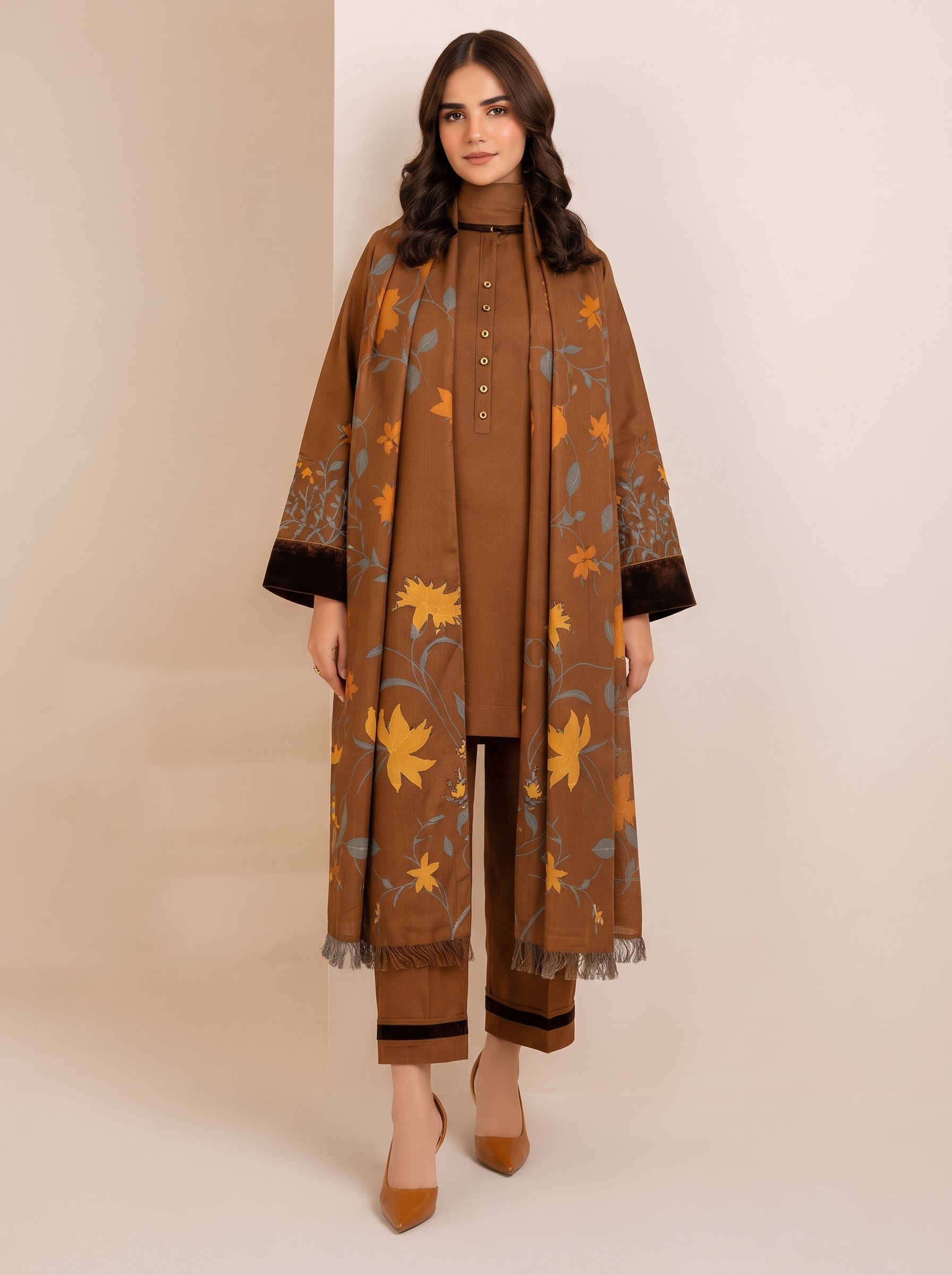 3 PIECE EMBROIDERED - UNSTITCHED