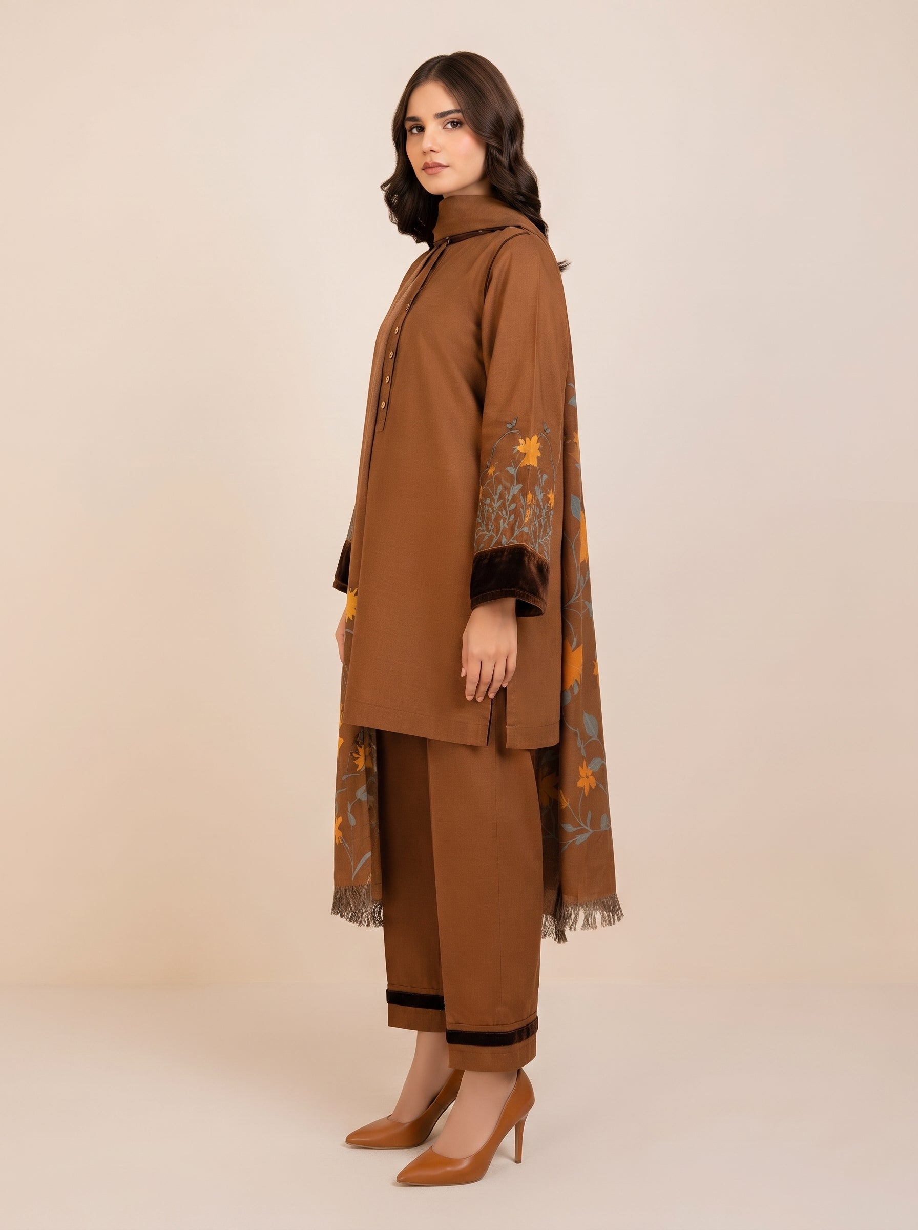 3 PIECE EMBROIDERED - UNSTITCHED