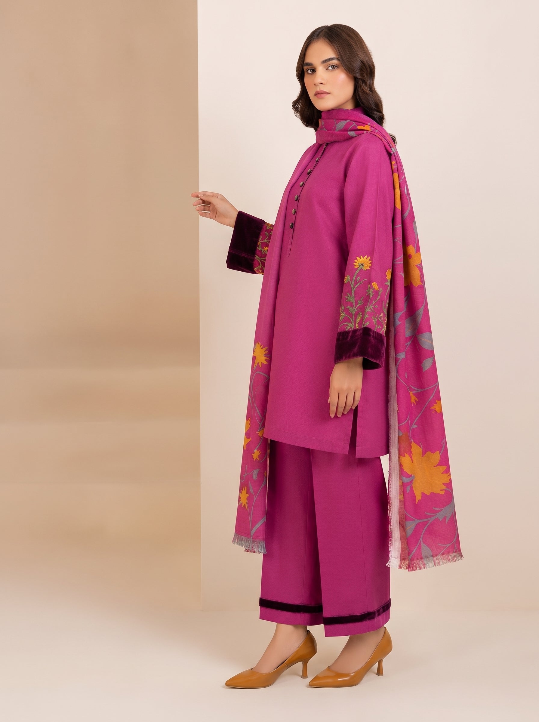 3 PIECE EMBROIDERED - UNSTITCHED