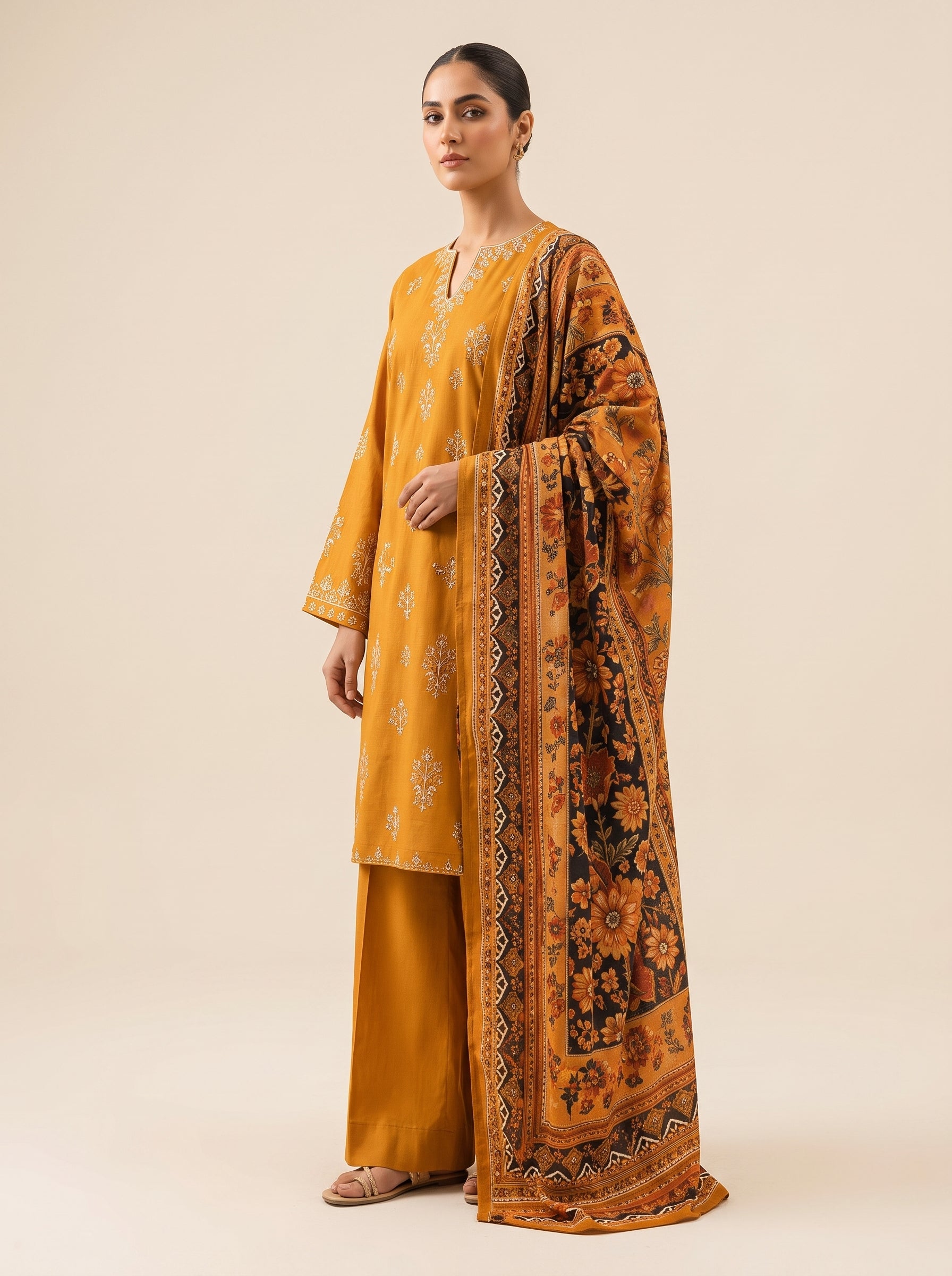 3 PIECE EMBROIDERED - UNSTITCHED