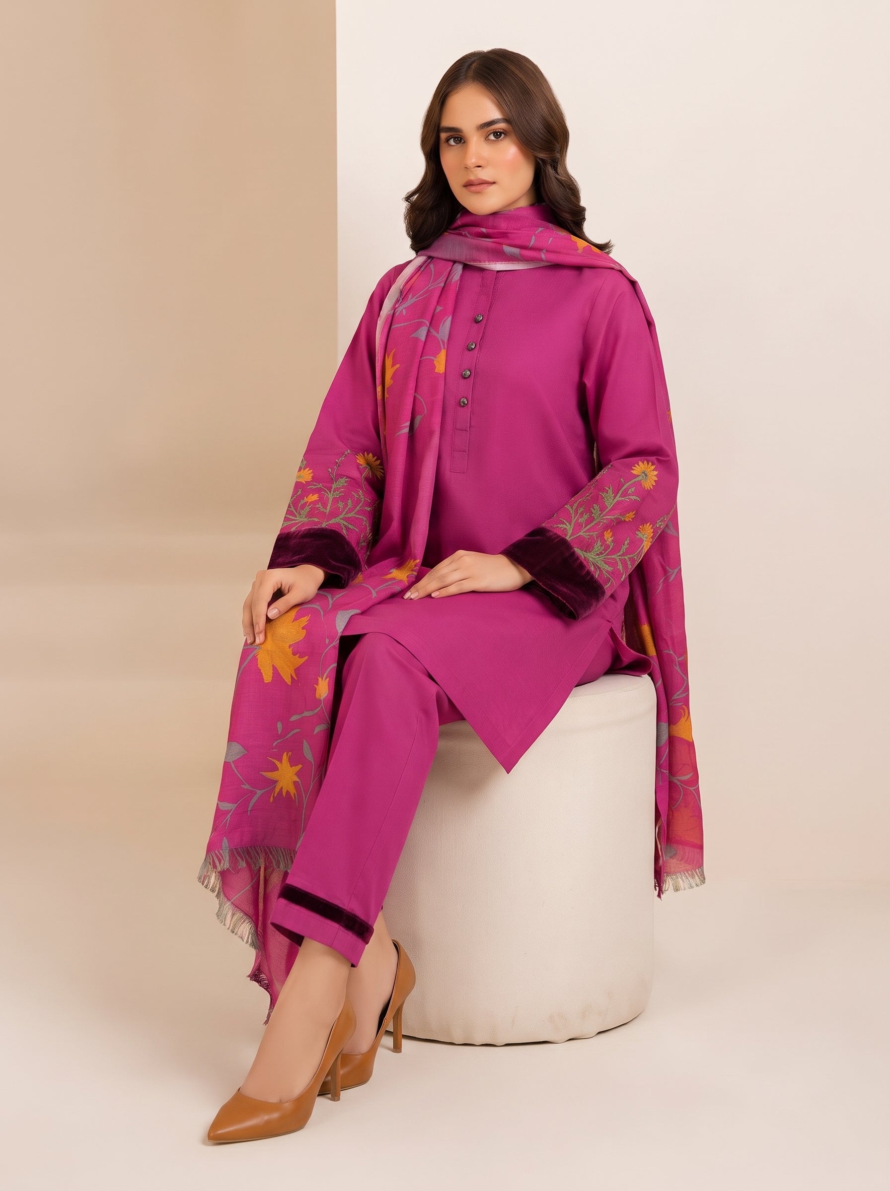 3 PIECE EMBROIDERED - UNSTITCHED