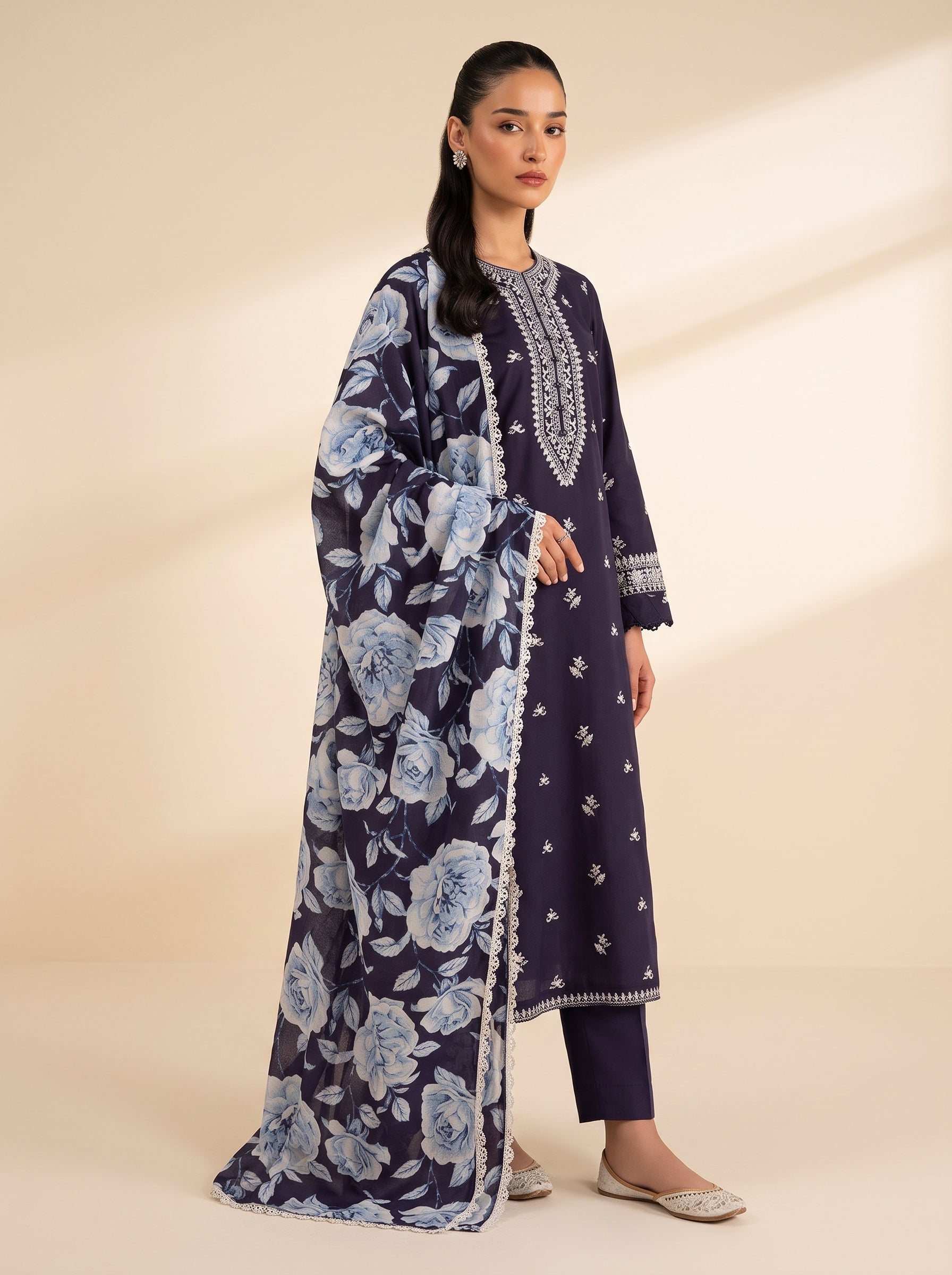 3 PIECE EMBROIDERED - UNSTITCHED