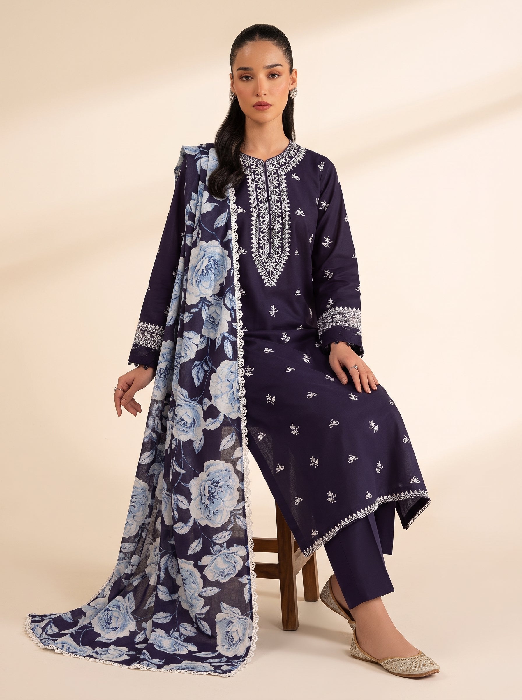 3 PIECE EMBROIDERED - UNSTITCHED