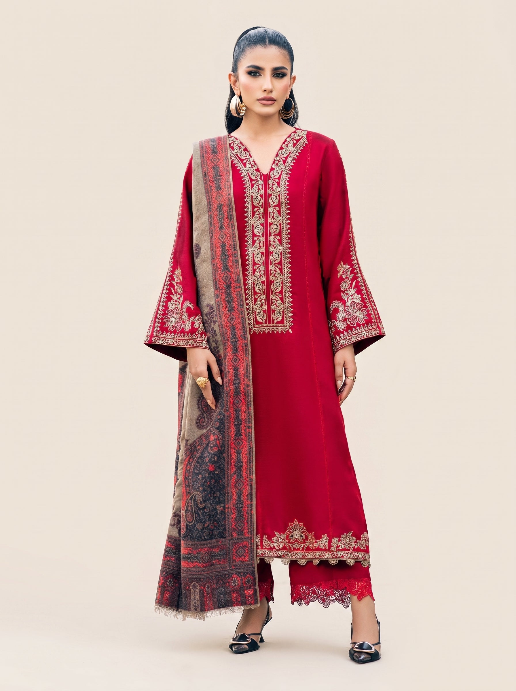 3 PIECE EMBROIDERED - UNSTITCHED