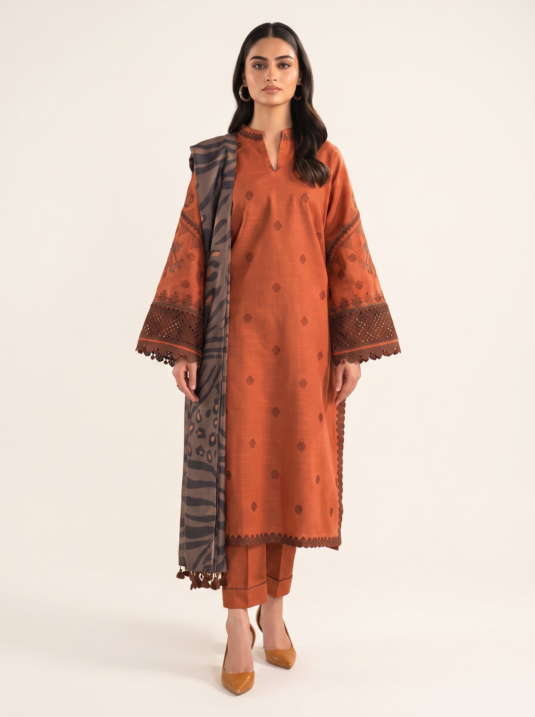3 PIECE EMBROIDERED - UNSTITCHED