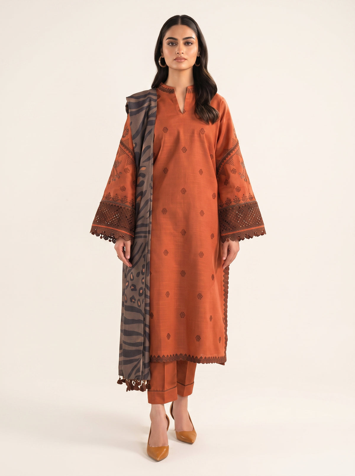 3 PIECE EMBROIDERED - UNSTITCHED