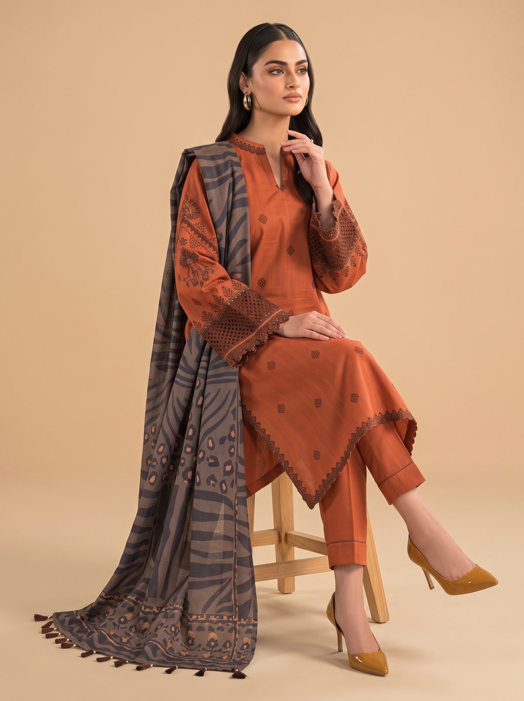 3 PIECE EMBROIDERED - UNSTITCHED