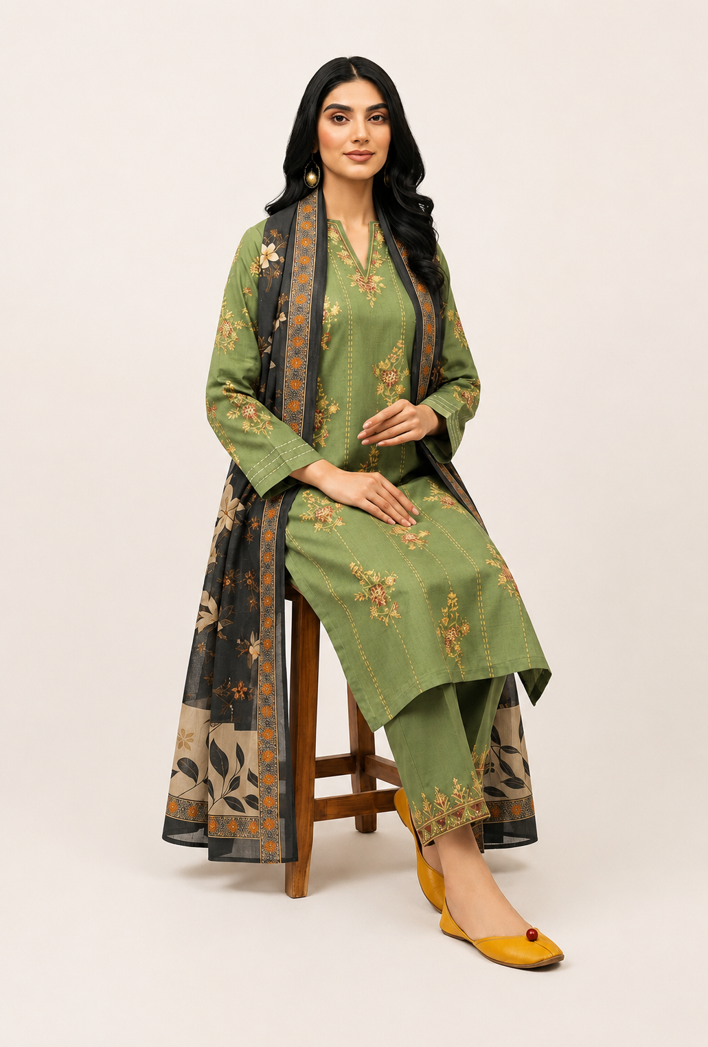 3 PIECE EMBROIDERED - UNSTITCHED