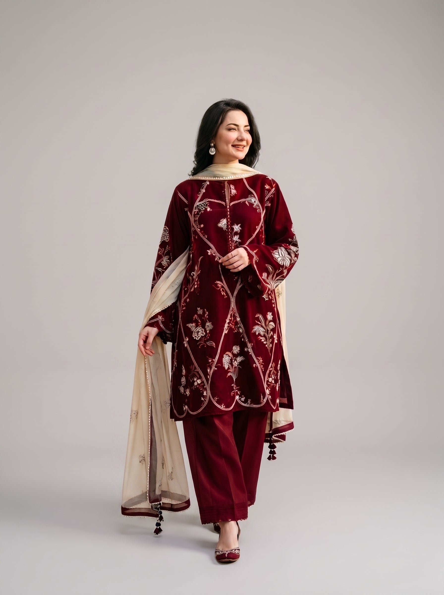 3 PIECE EMBROIDERED - UNSTITCHED