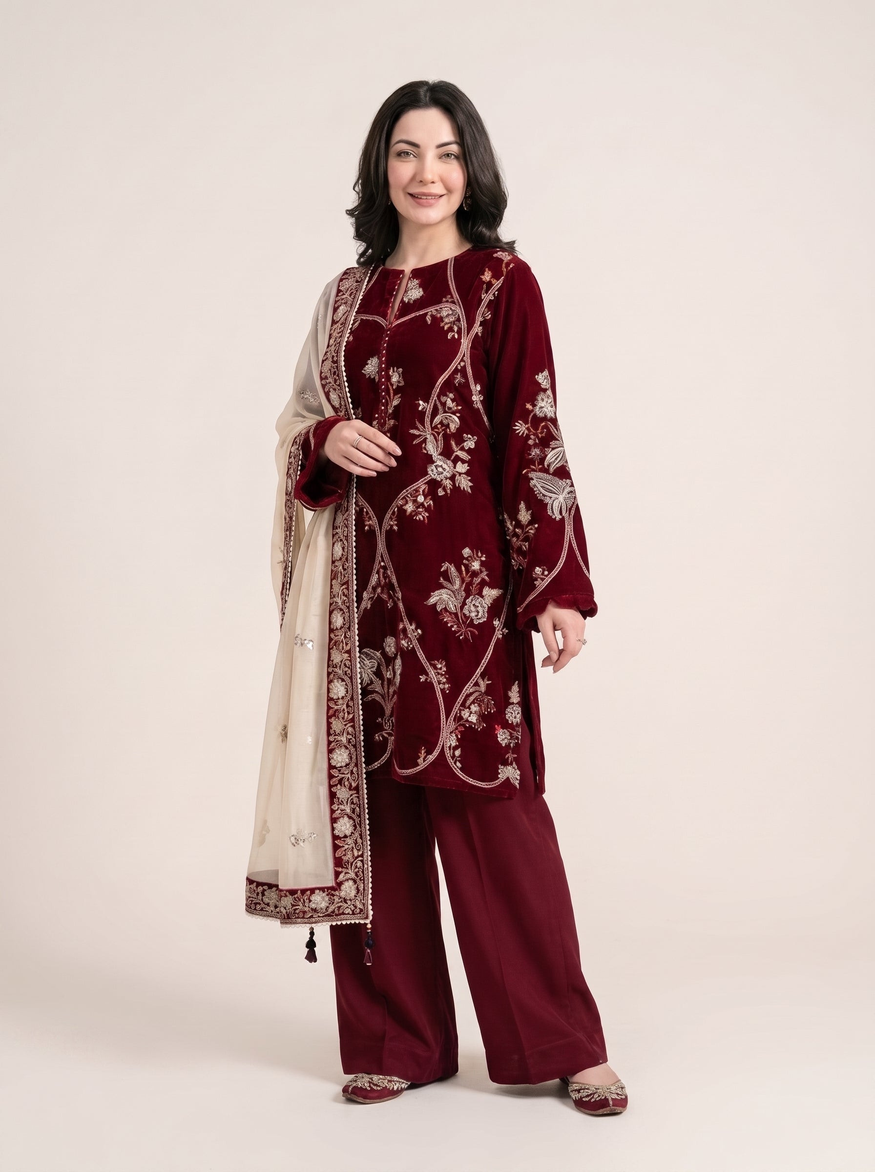 3 PIECE EMBROIDERED - UNSTITCHED