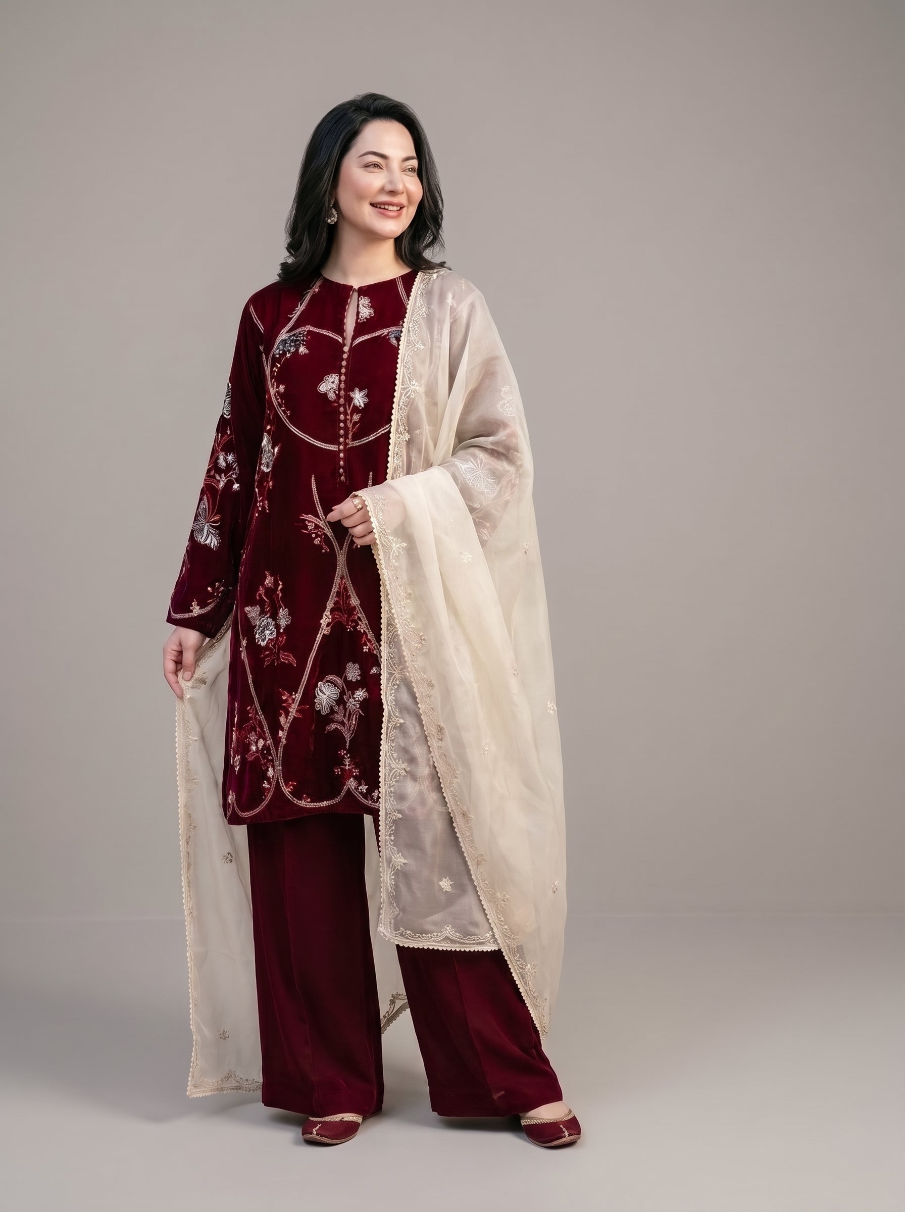 3 PIECE EMBROIDERED - UNSTITCHED