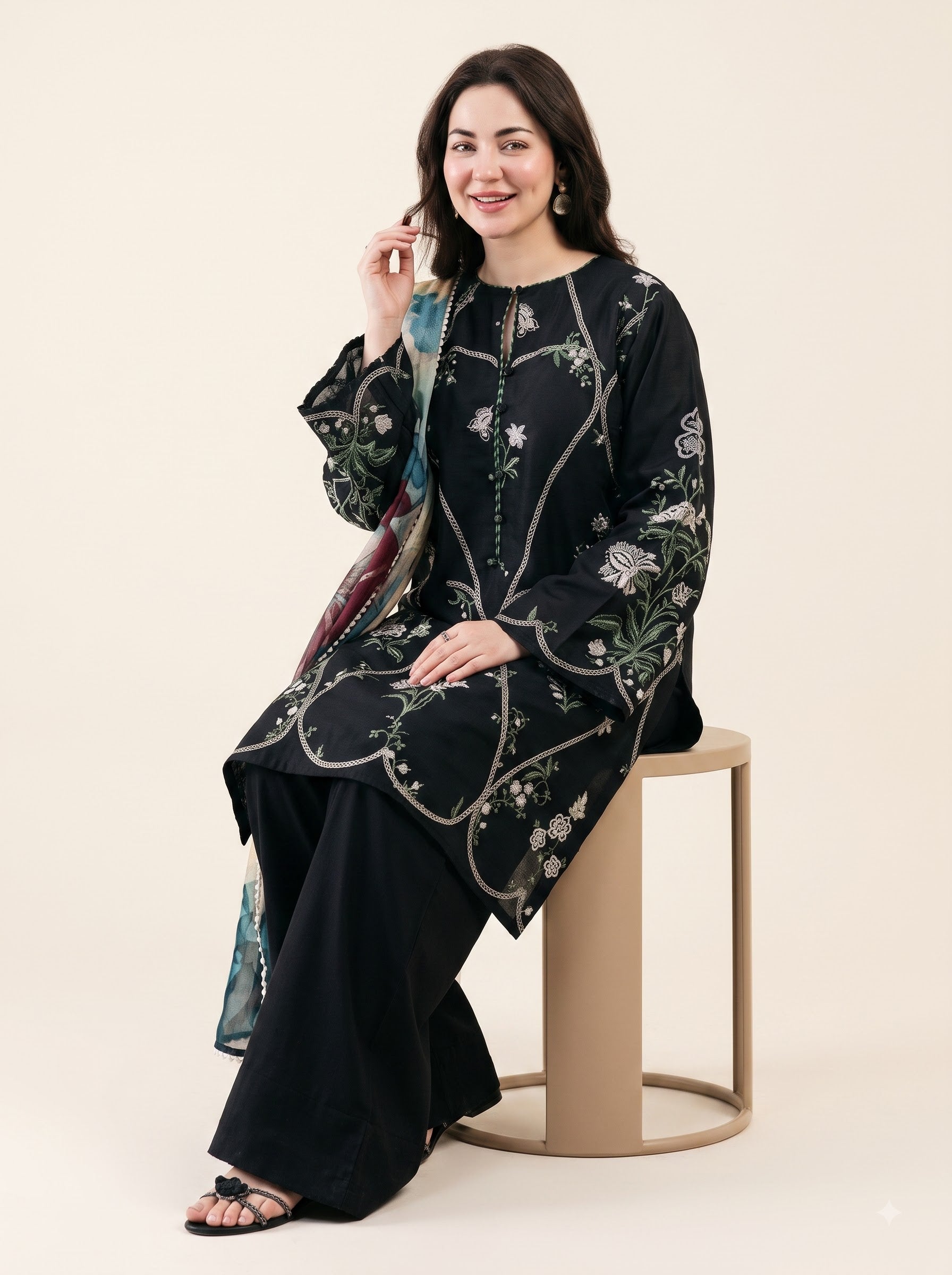 3 PIECE EMBROIDERED - UNSTITCHED