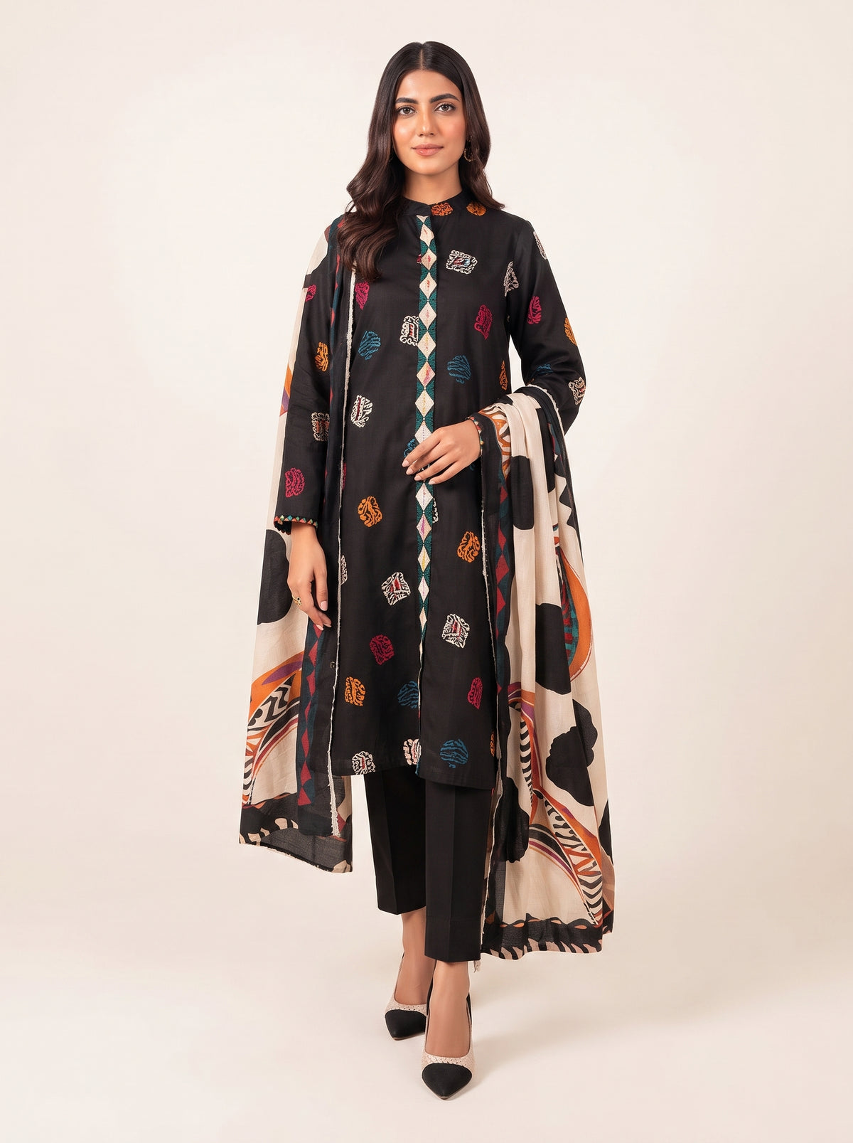 3 PIECE EMBROIDERED - UNSTITCHED
