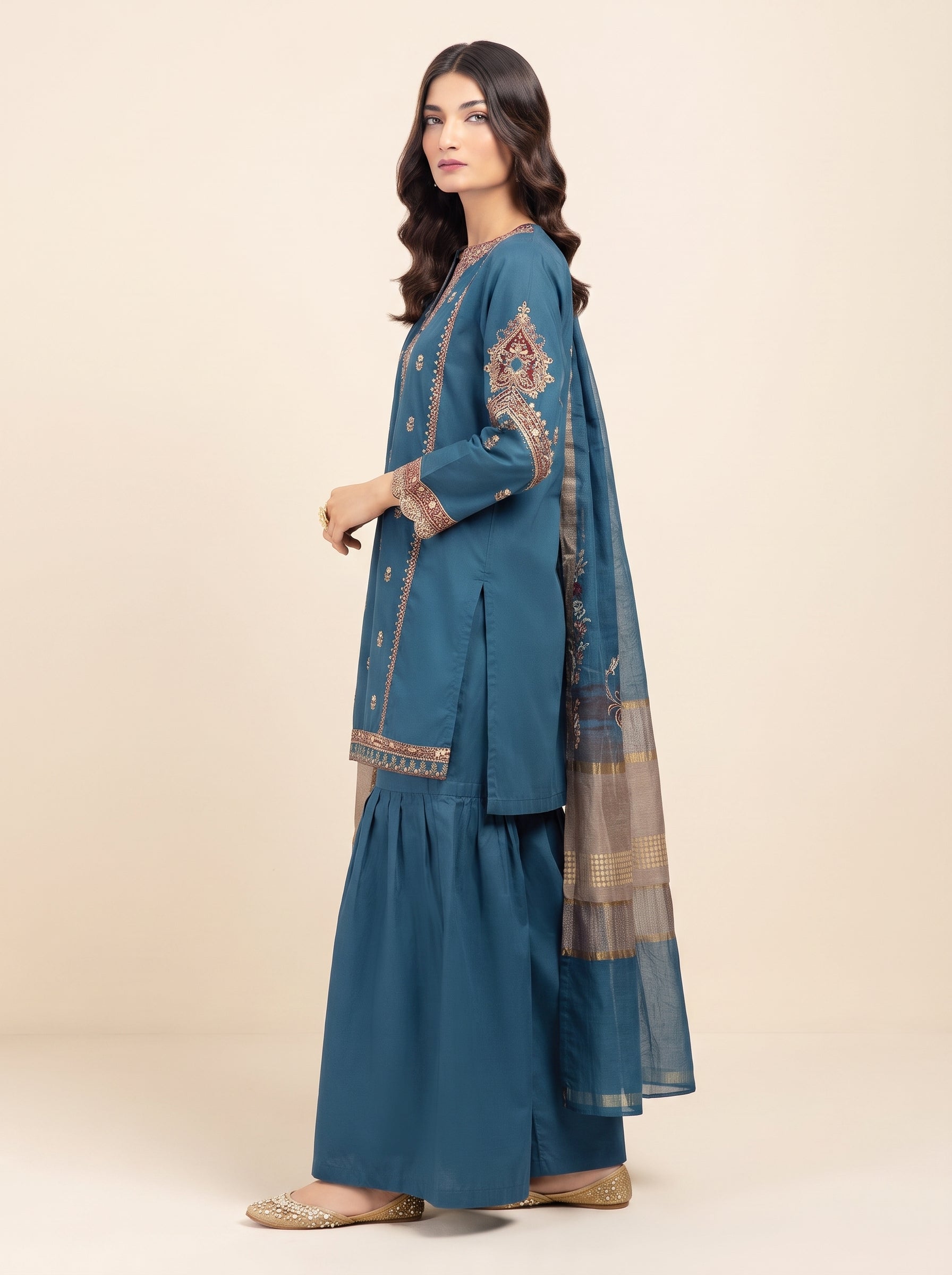 3 PIECE EMBROIDERED - UNSTITCHED