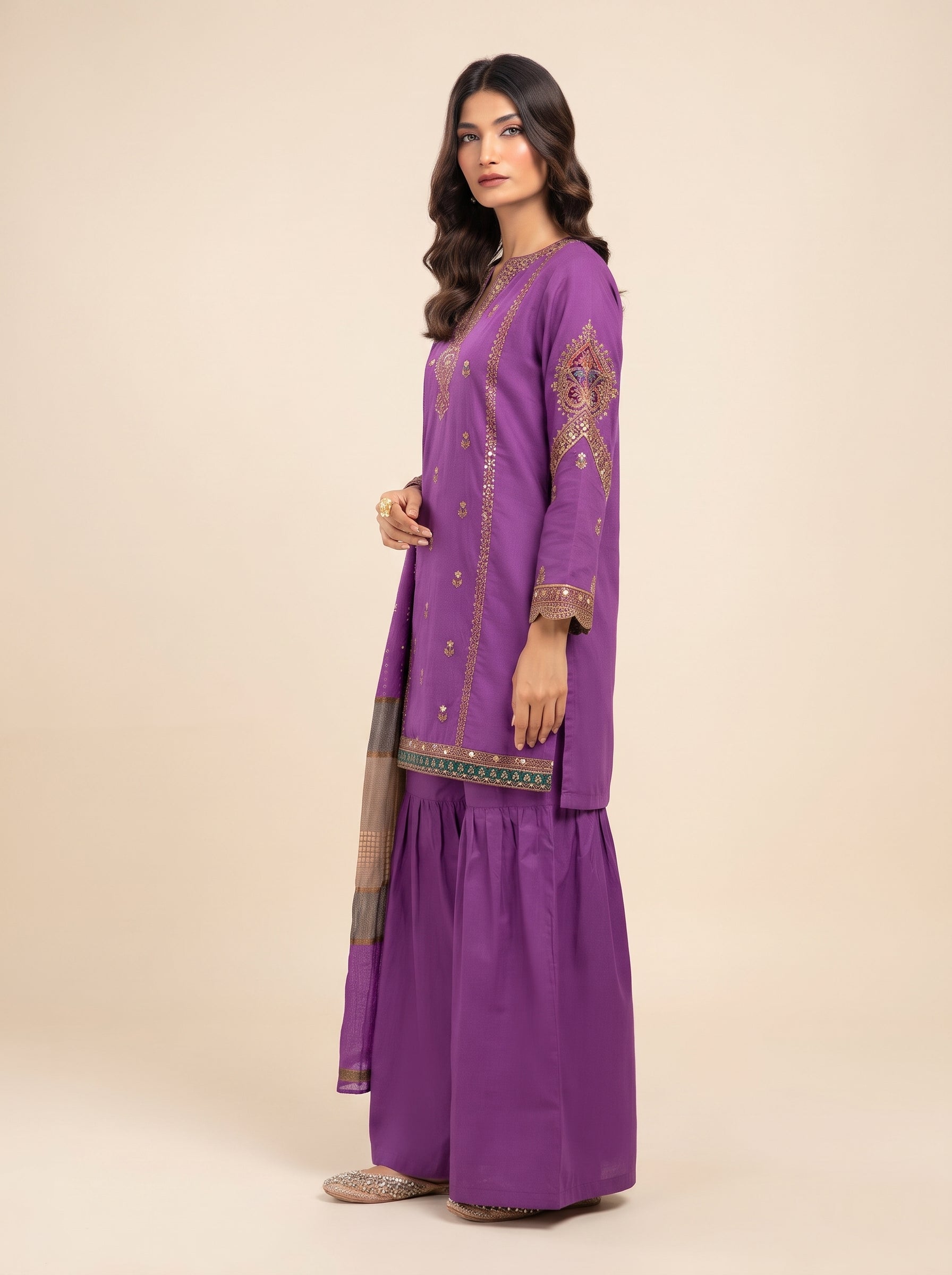3 PIECE EMBROIDERED - UNSTITCHED