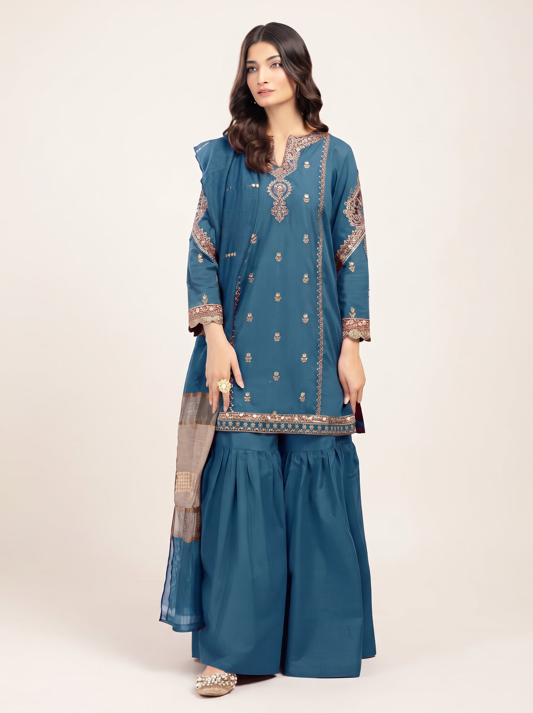 3 PIECE EMBROIDERED - UNSTITCHED