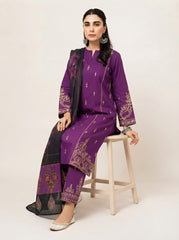 3 PIECE EMBROIDERED - UNSTITCHED