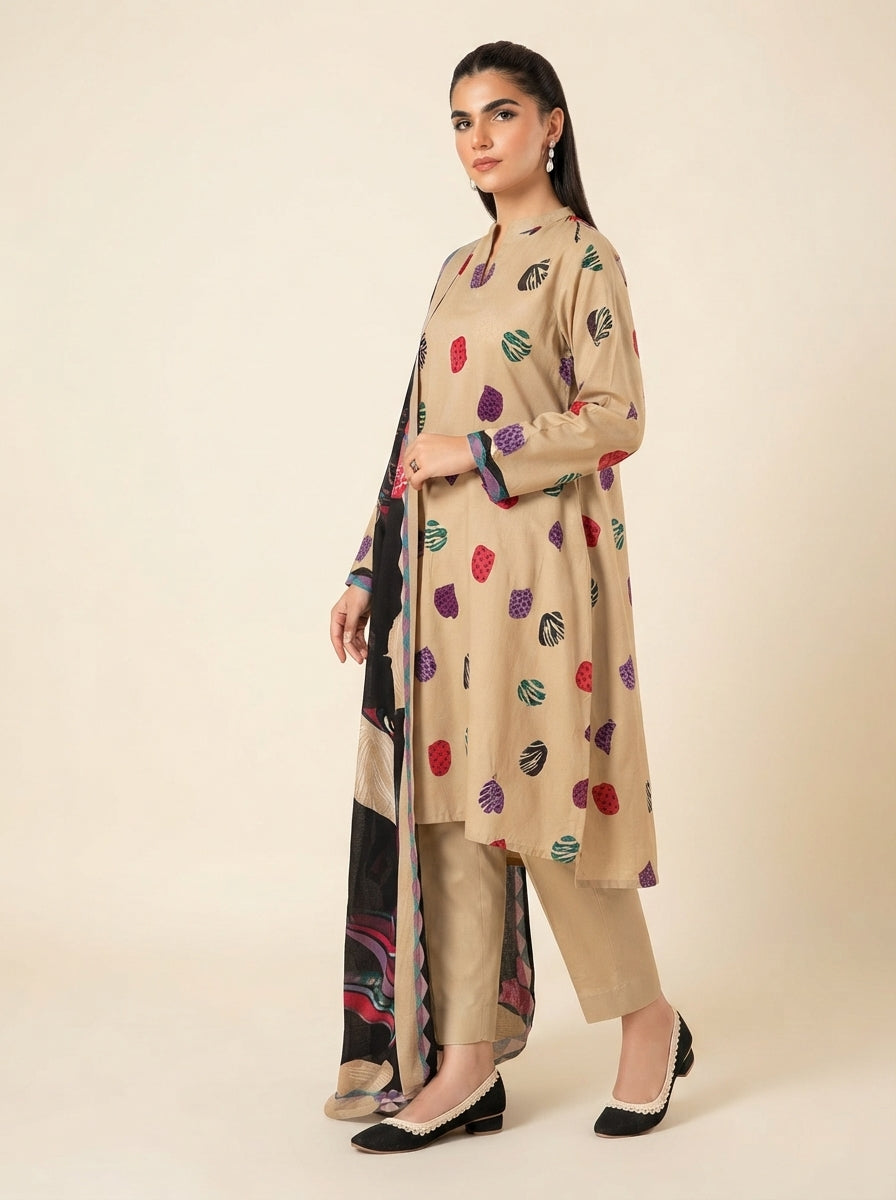 3 PIECE EMBROIDERED - UNSTITCHED