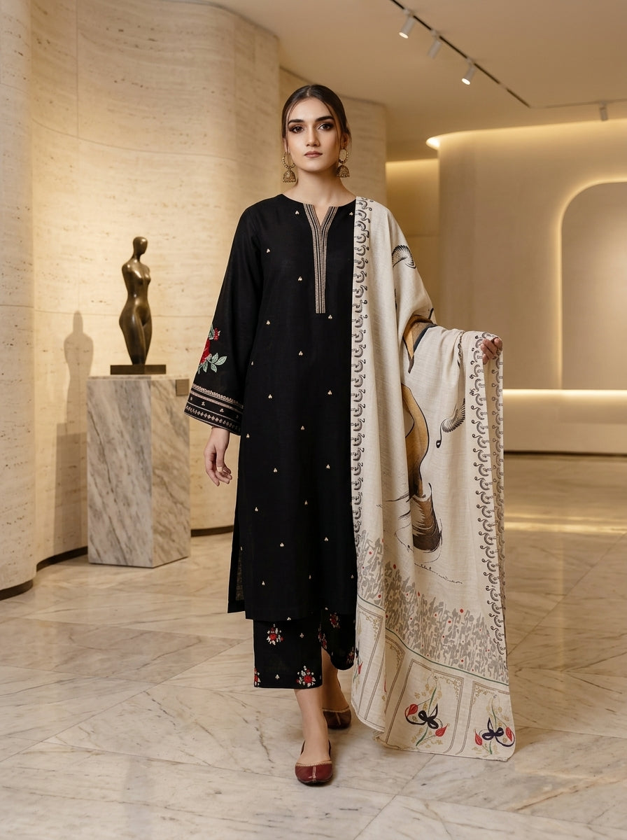 3 PIECE EMBROIDERED - UNSTITCHED