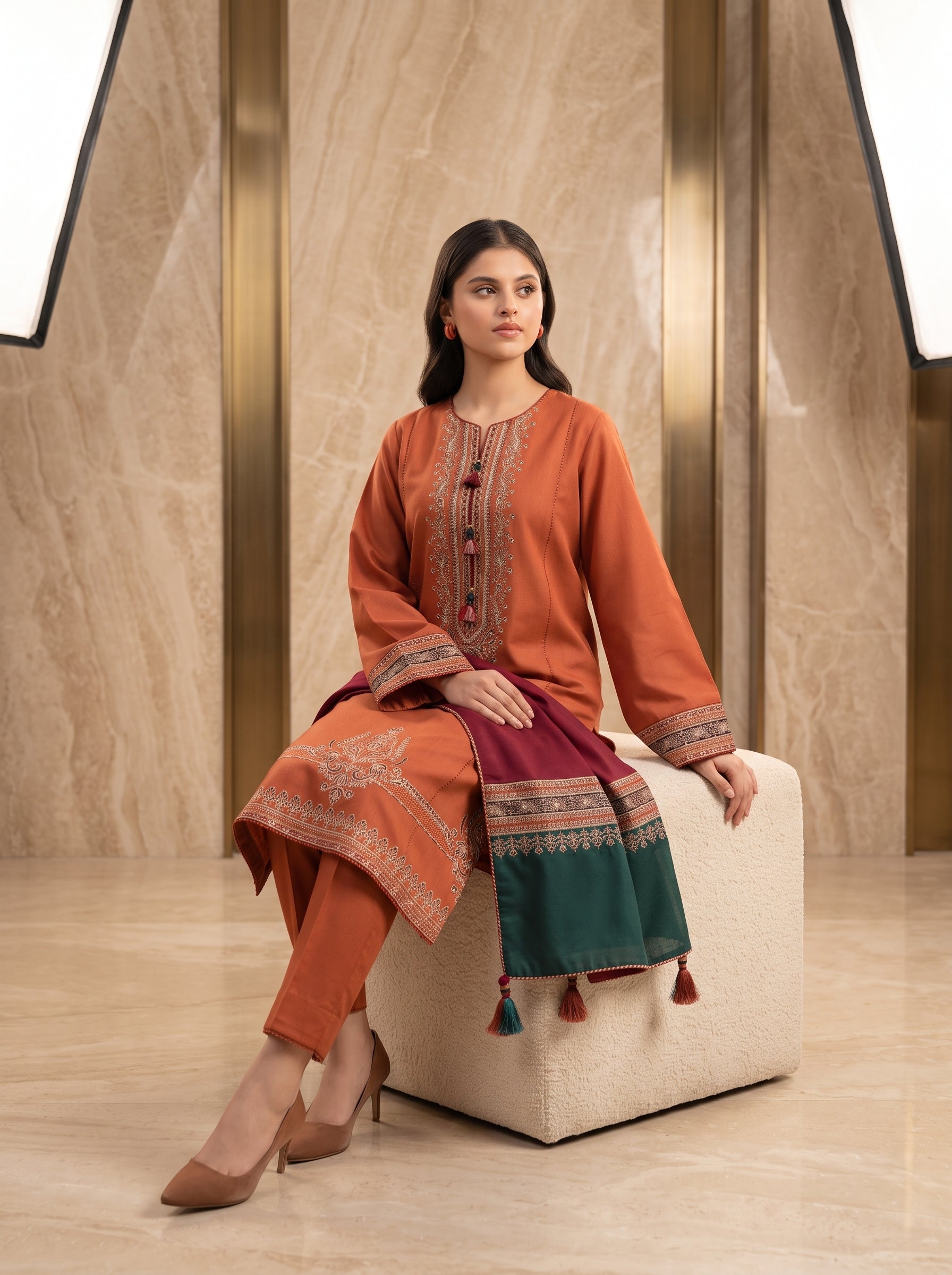 3 PIECE EMBROIDERED - UNSTITCHED