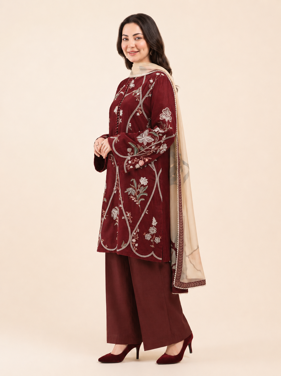 3 PIECE EMBROIDERED - UNSTITCHED
