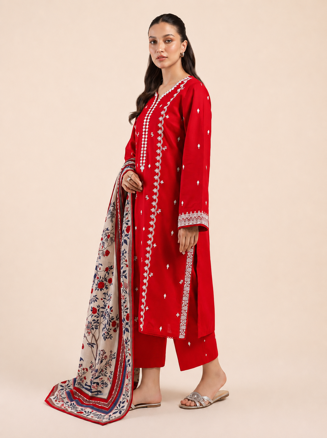 3 PIECE EMBROIDERED - UNSTITCHED
