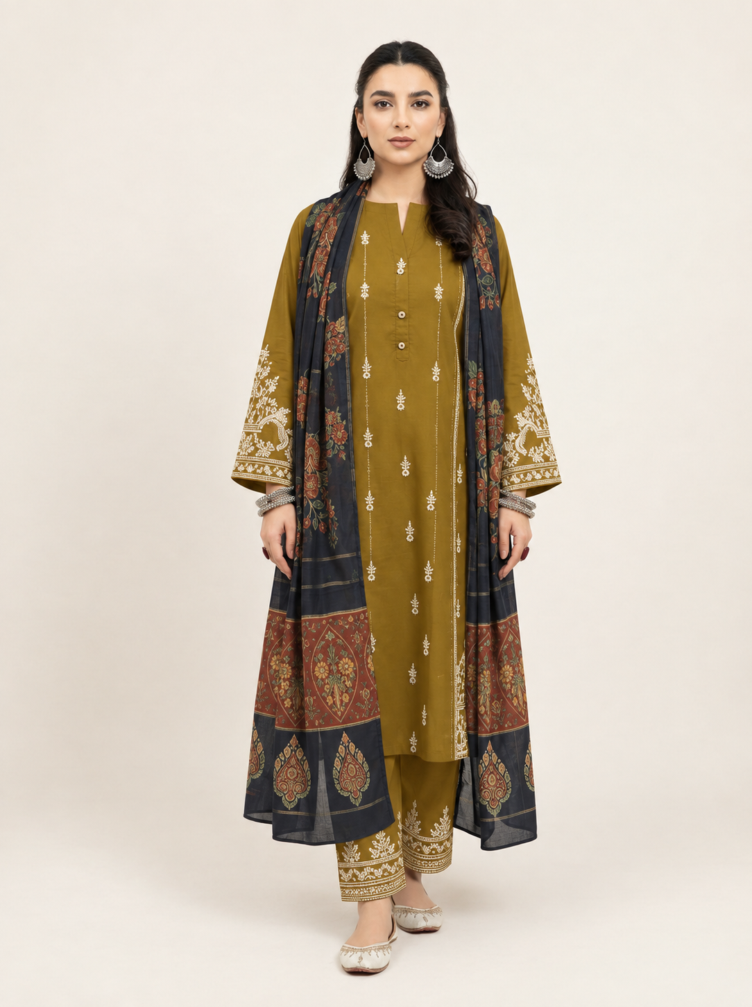 3 PIECE EMBROIDERED - UNSTITCHED