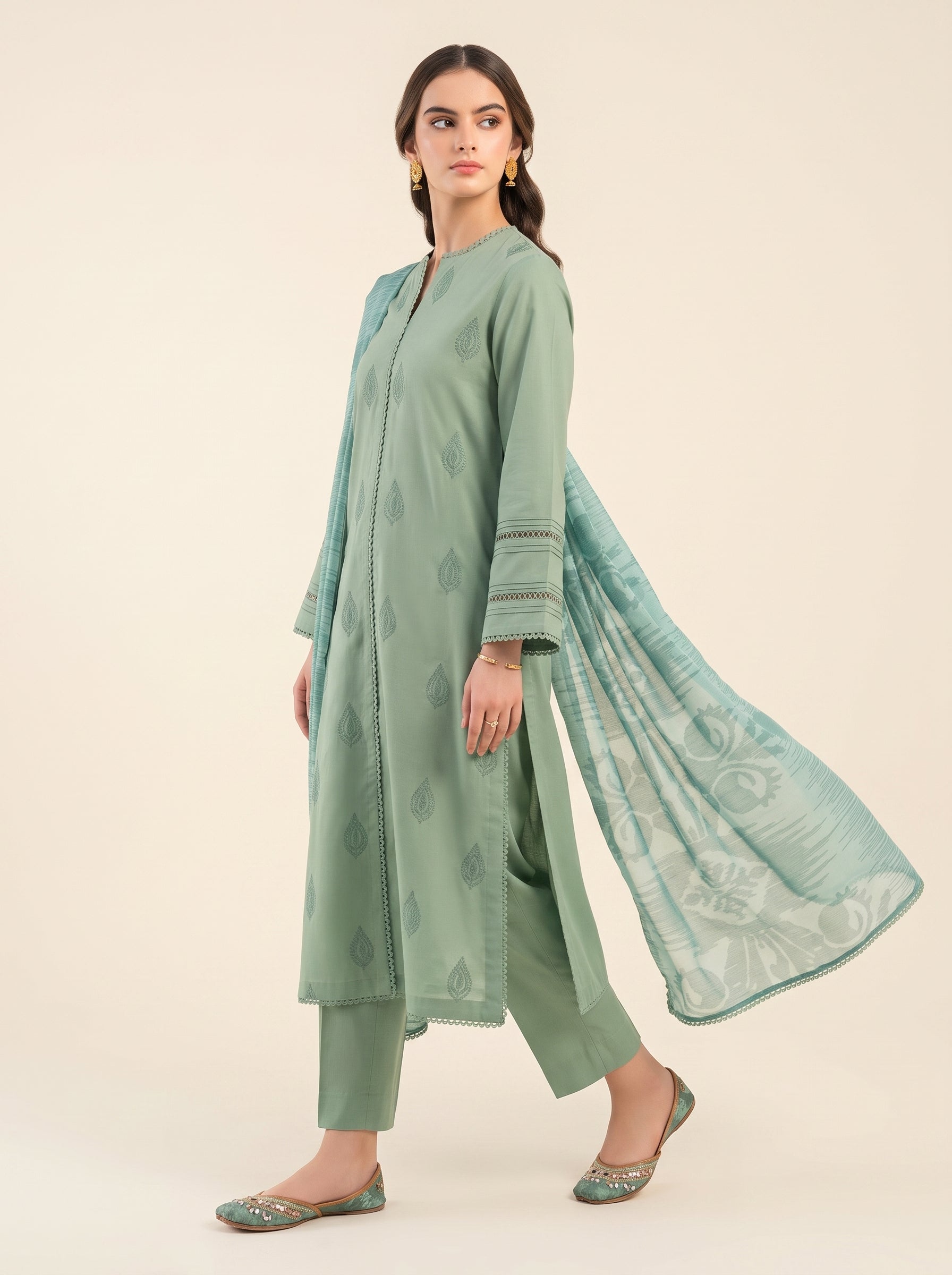 3 PIECE EMBROIDERED - UNSTITCHED